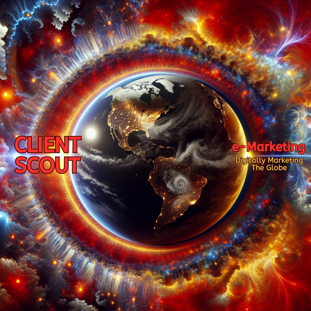 Wayne A. Cargill ~ Client Scout graphic design in support of Client Scout e-Marketing:  Digitally Marketing The Globe